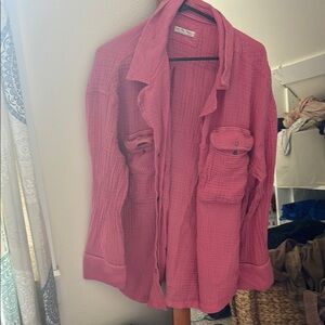 We The Free-Oversized Cotton Button Up